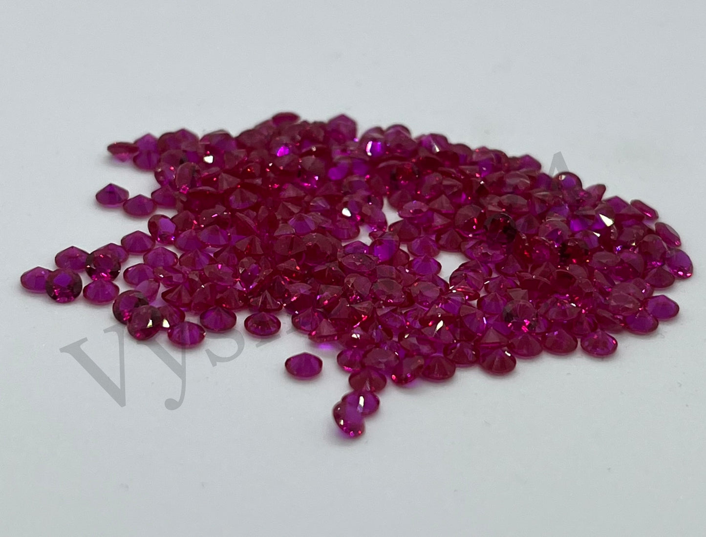 Round Cubic Zirconia Pink Red